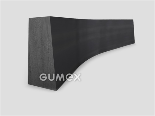 "Trapezförmiges" Gummiprofil, 45x24/16mm, 70°ShA, EPDM, -40°C/+100°C, schwarz, 